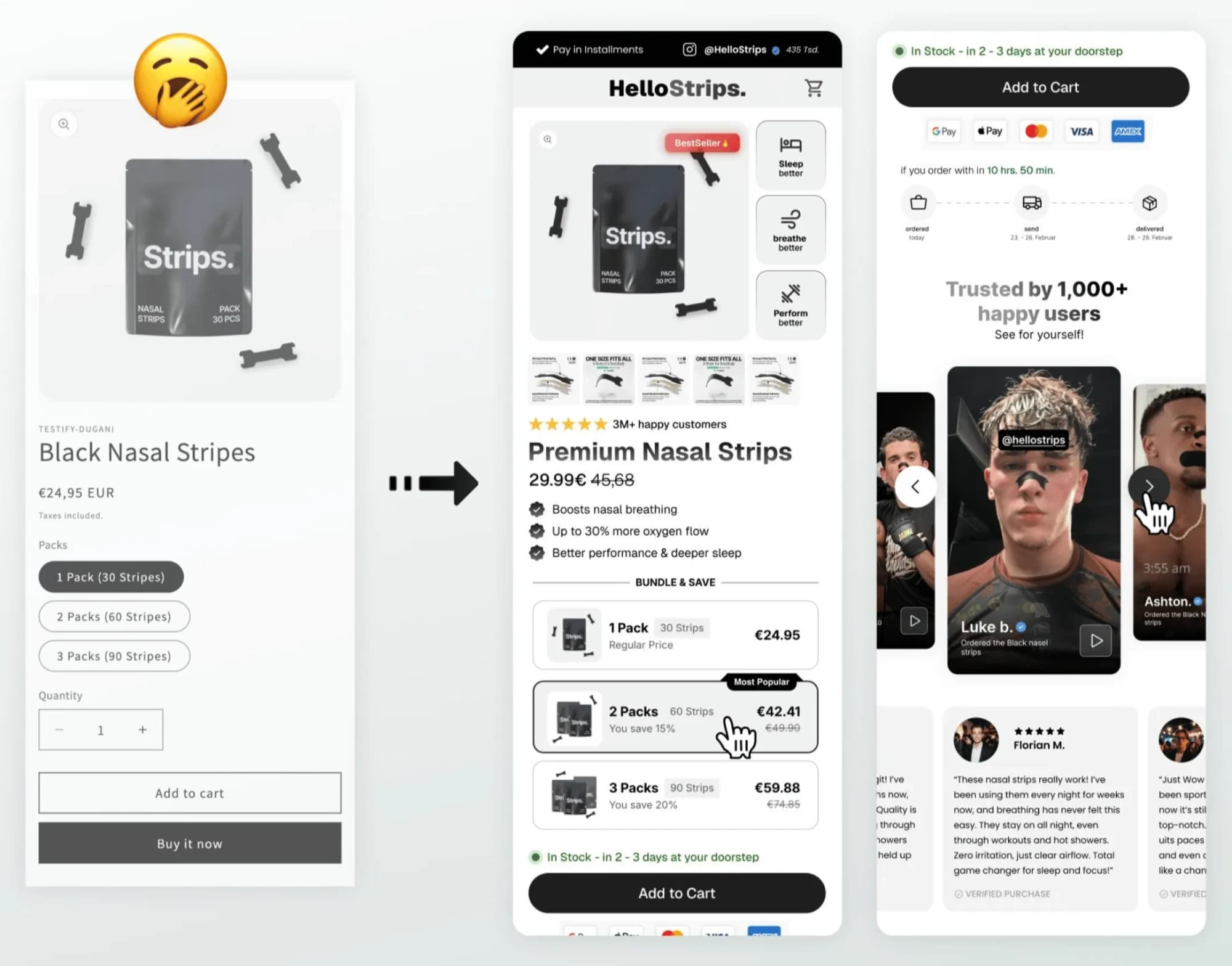Produktseite: CRO-Redesign