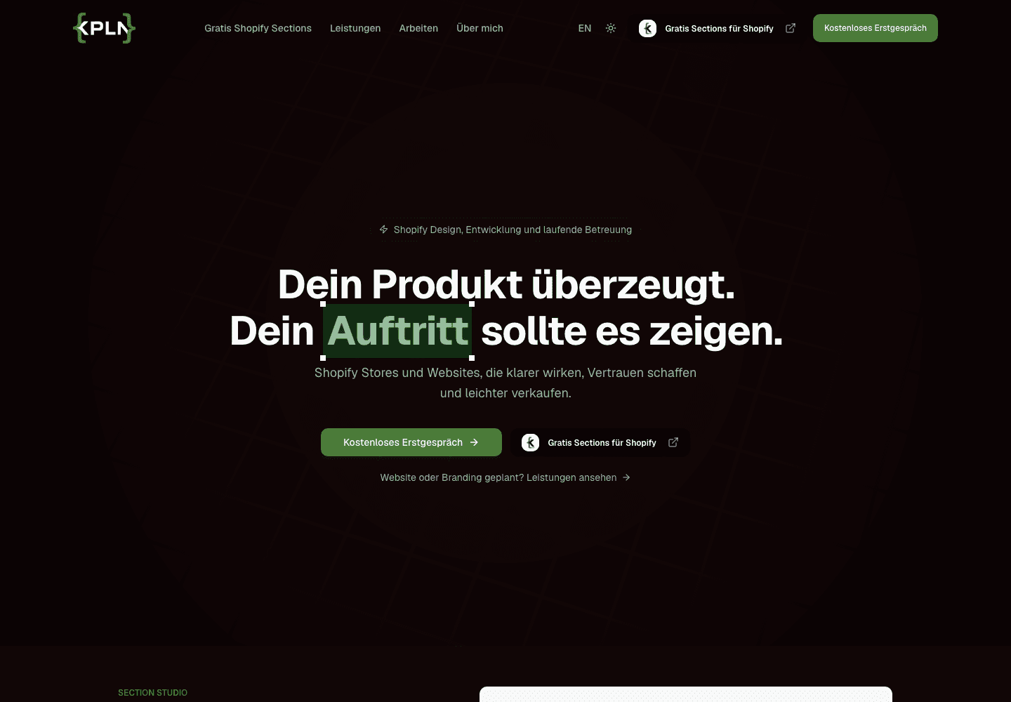 KPLN Studio — Marke & Website